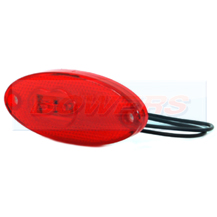 WAS W65 12v/24v Oval Red Rear LED Marker Light Lamp With Reflector